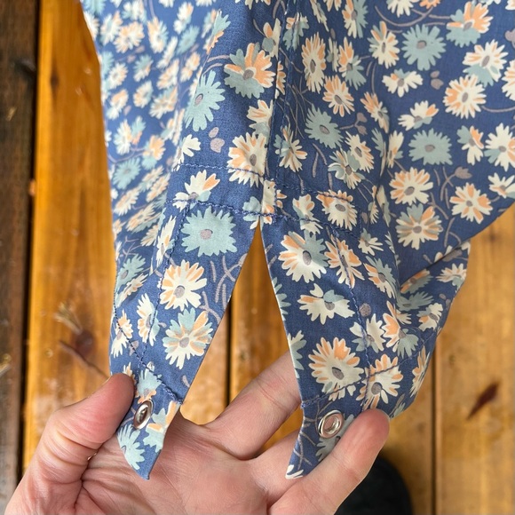 Madewell Ruffle-Neck Anorak Rain Jacket In French Floral Blue Moon Sz XS - Picture 10 of 15